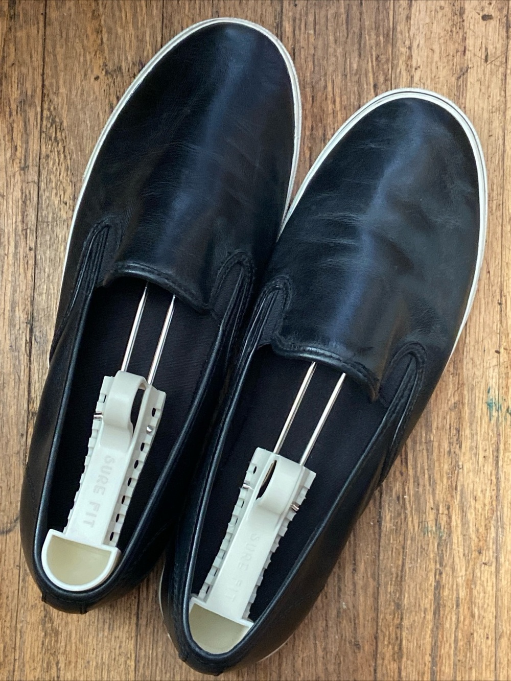 Lauren Ralph Lauren Janis Slip On Sneakers Black Leather Loafers Sz 10B Preppy